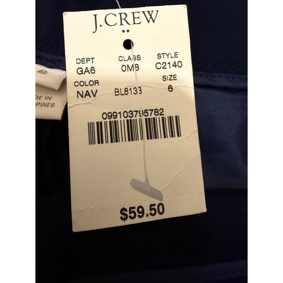 J. Crew Navy Blue Tailored Dress Shorts Side Stripe Women's Size 6 - Picture 4 of 8